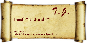 Tamás Jenő névjegykártya
